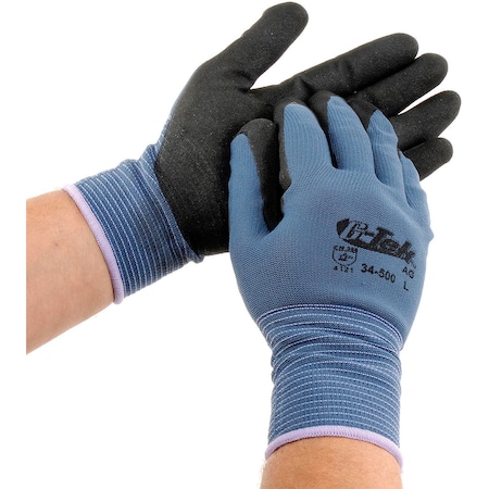 G-Tek Nitrile MicroSurface Nylon Grip Gloves/Dozen, Large, 12PK
